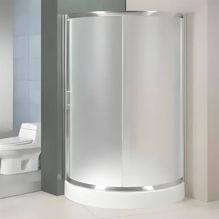rounded frosted shower door